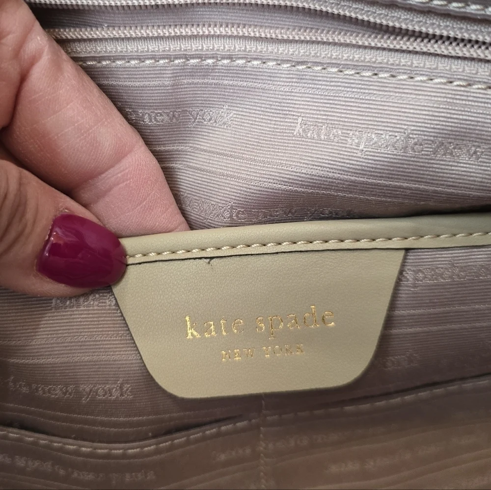 Kate Spade New York Everything Racing Stripe Faux Shearling Cream Tote Bag